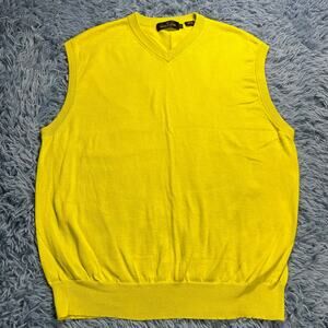 VINTAGE Bugatchi Vomo Sweater Vest Size Large Mens Green Retro Preppy 90s